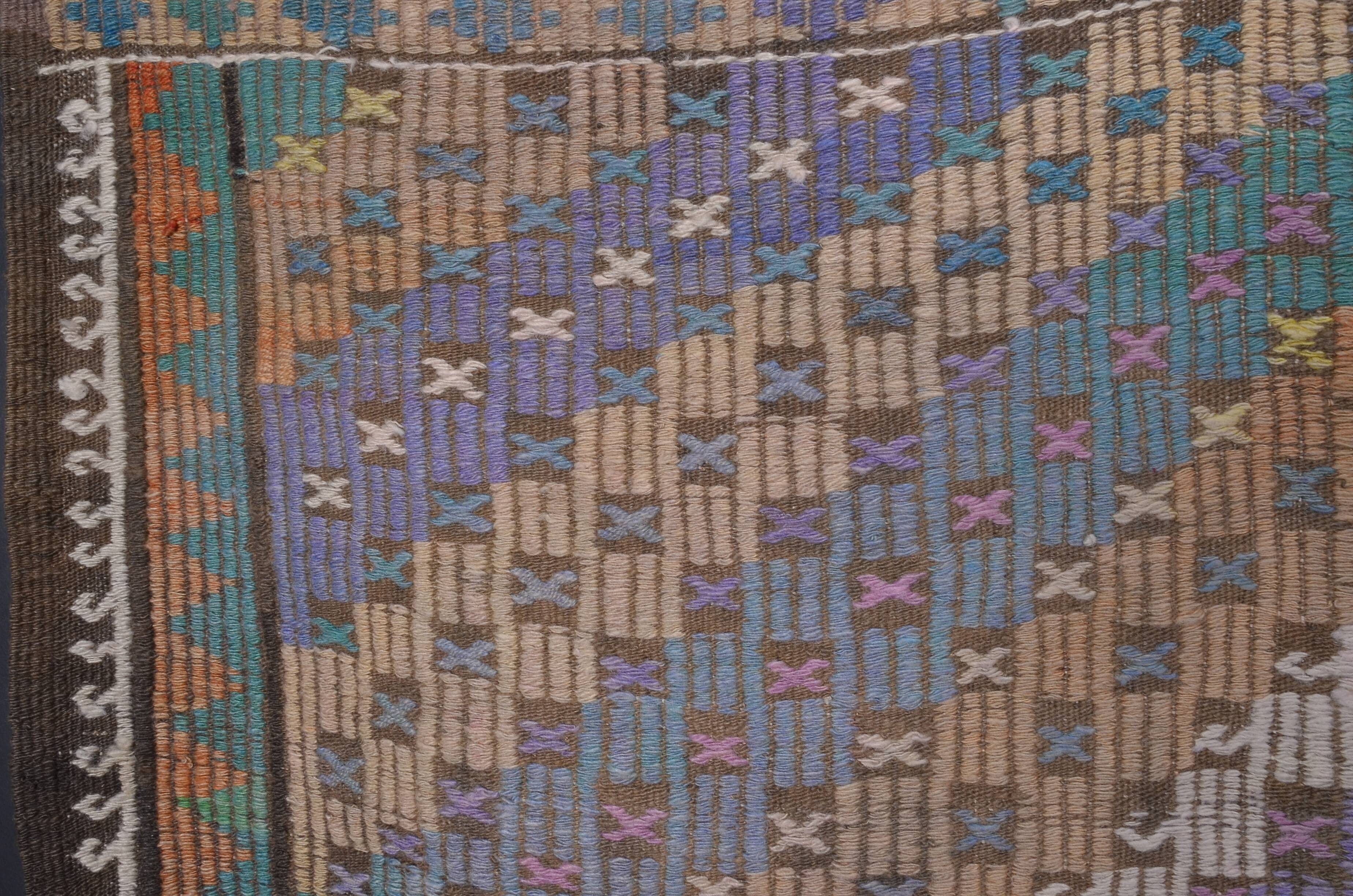 Antique Anatolian Vintage Kilim Rug 1895