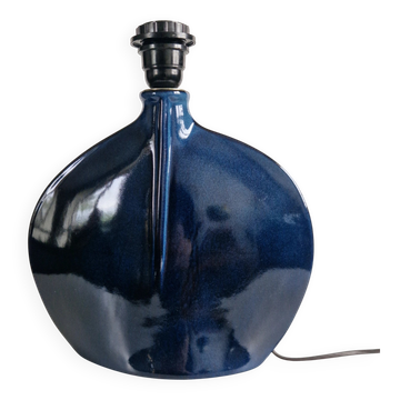 Pied de lampe ceramique bleu nuit vintage 70/80