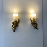 Pair of golden Puttis wall lights