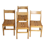 Charlotte Perriand (selection of) for Les Arcs, set of 4 chairs, France, circa 196