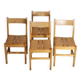 Charlotte Perriand (selection of) for Les Arcs, set of 4 chairs, France, circa 196