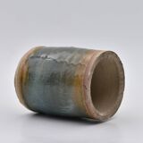 Lot de 3 vases grès émail bleu