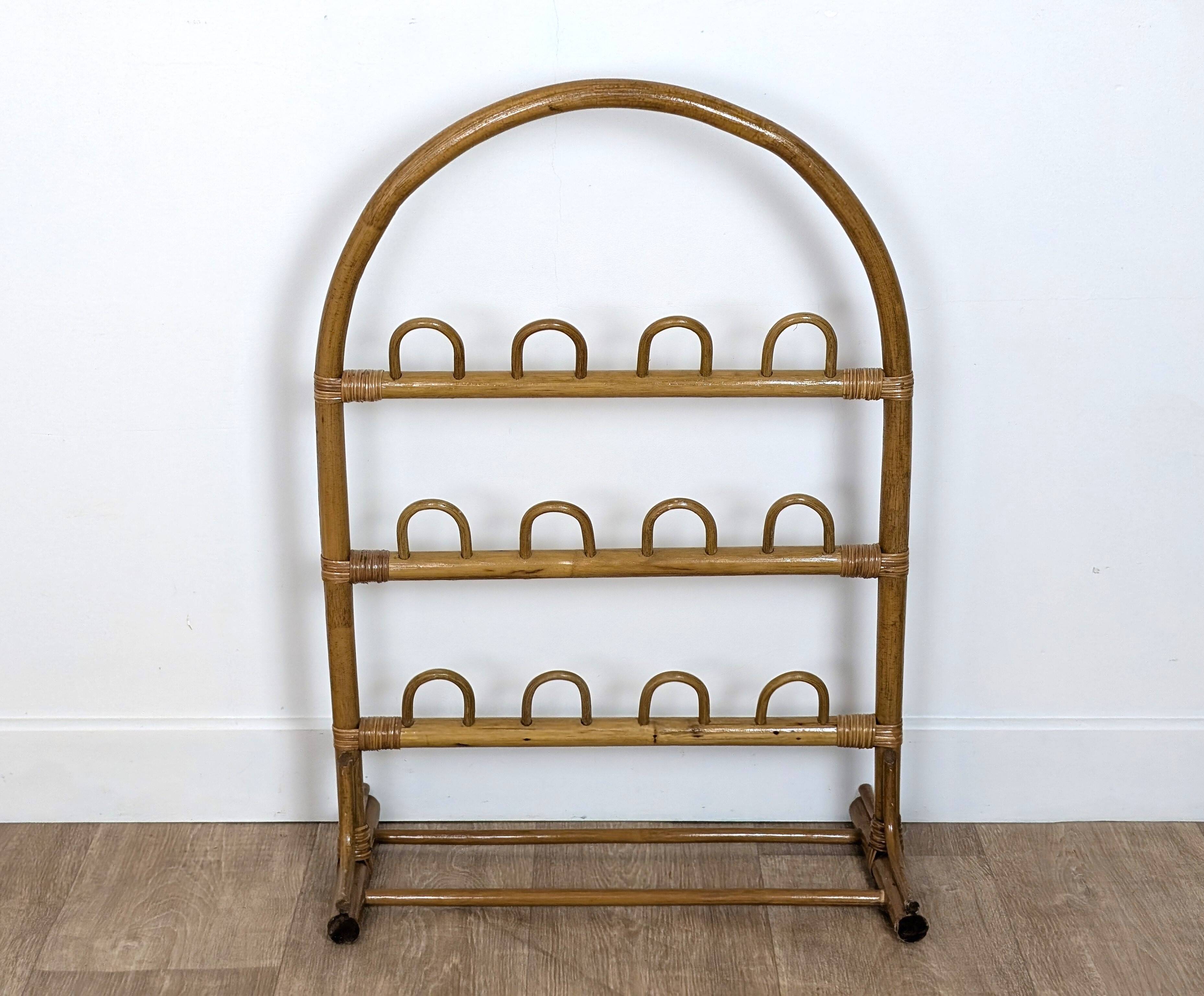 Rattan shoe rack