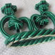Bougeoir double  céramique Vallauris vert vintage