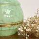 Vintage tulip wall lamp in mint green and gold Clichy glass