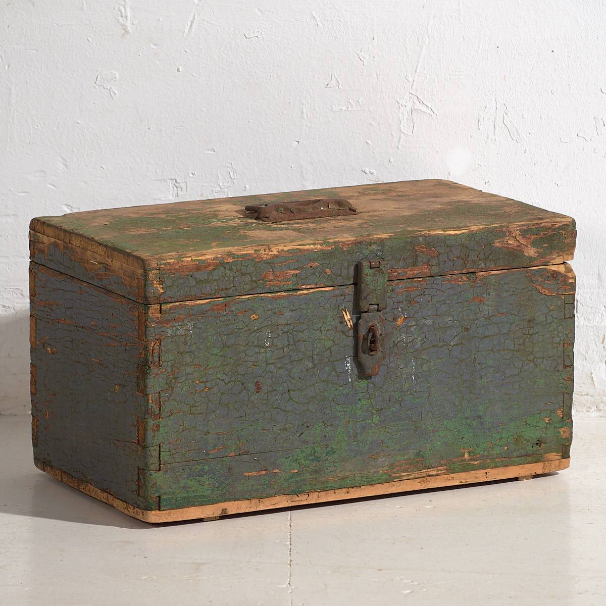 Antique military chest with green patina (c.1910) #67