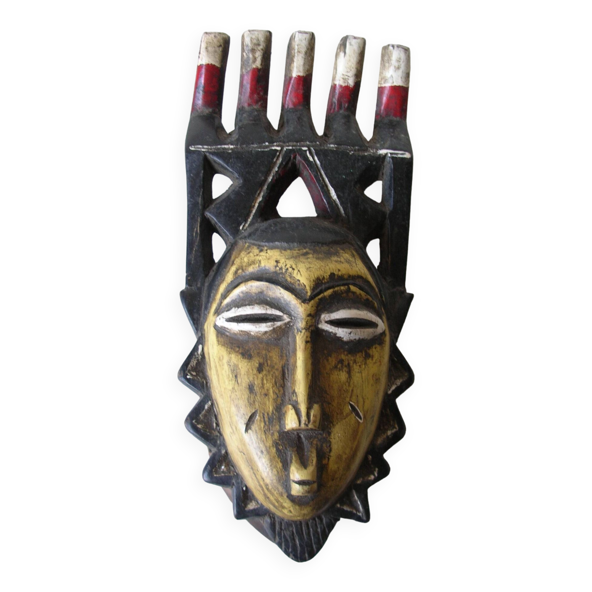 Antique African Yaouré Kokole Kwain mask Ivory Coast Ethnic art collection