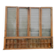 Set of four solid oak partition doors, 20th century
