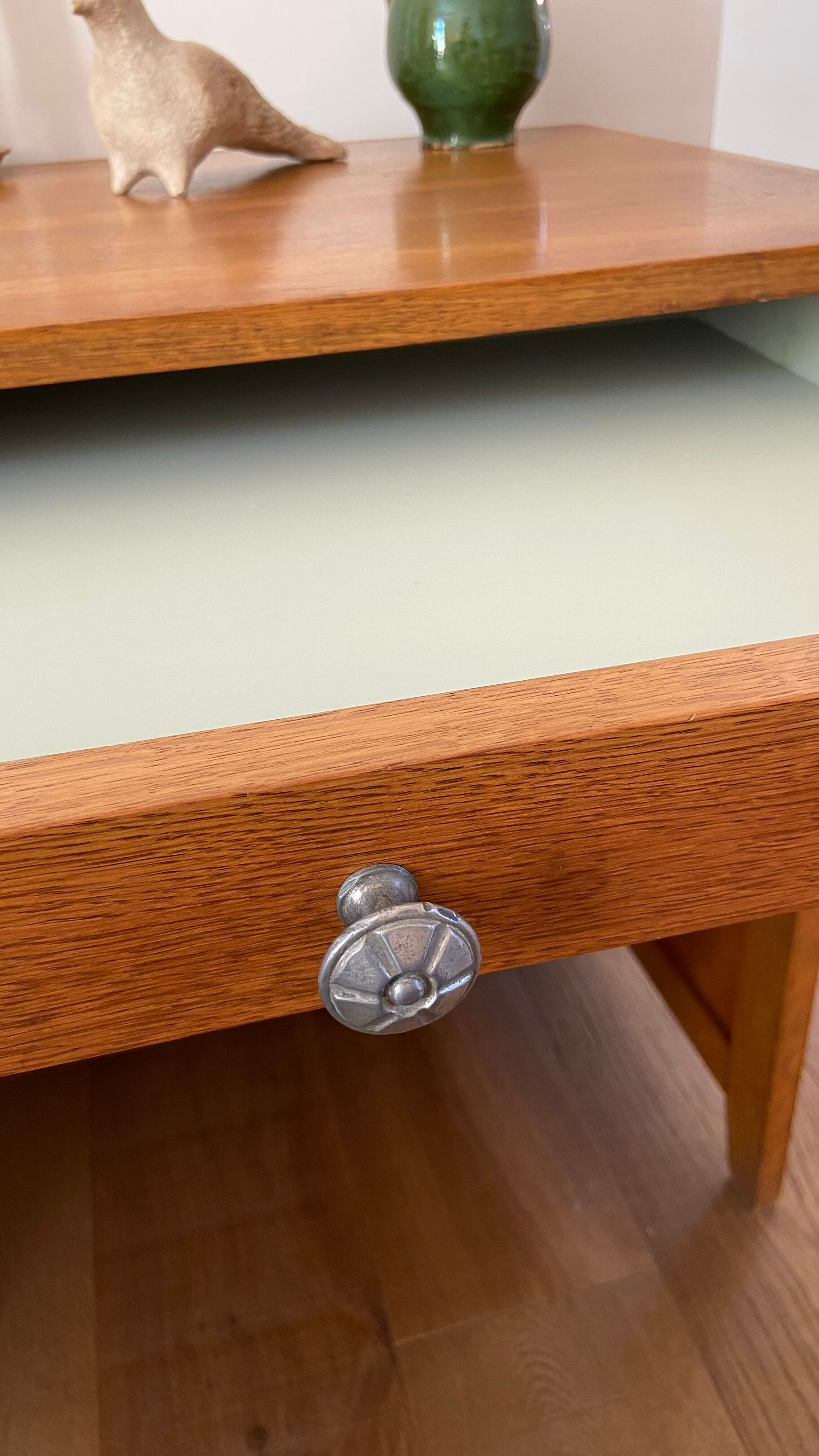 1950s vintage children's desk in light oak
