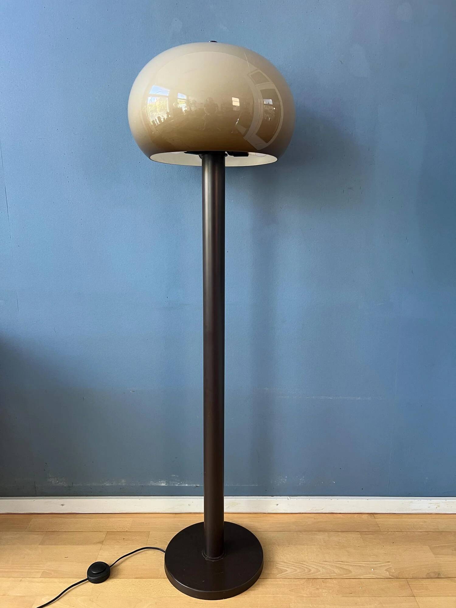 Vintage brown acrylic glass mushroom floor lamp