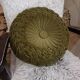 Vintage khaki velvet cushion in new condition.