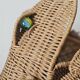 Vintage rattan frog magazine rack