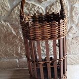 Wicker bottle holder basket