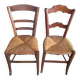 2 old straw chairs