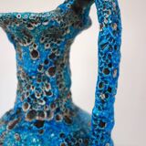Large Fat Lava enamel vase by Charles Cart, Sea Foam, 1960