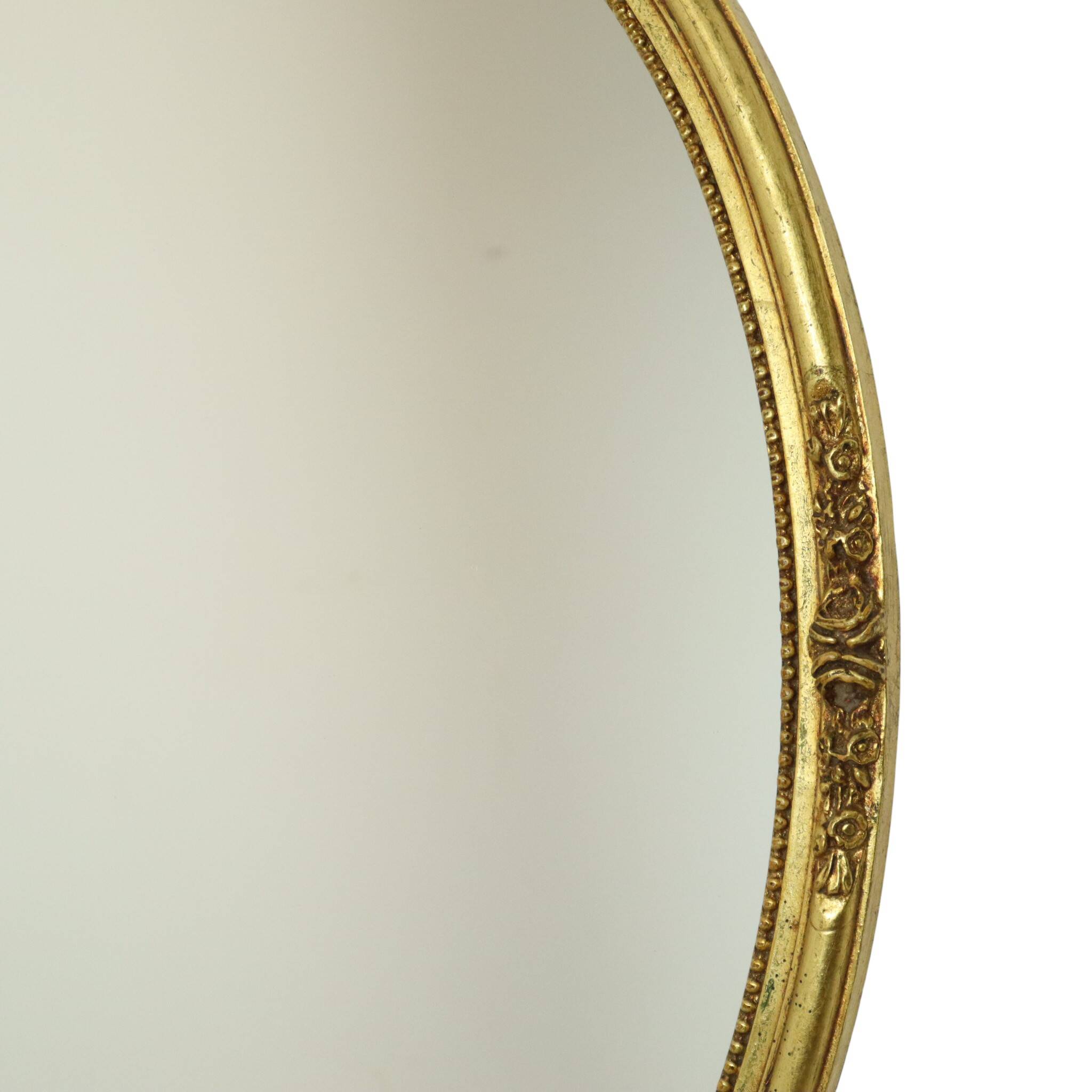 Hollywood Regency Golden Mirror Oval Deknudt Classic