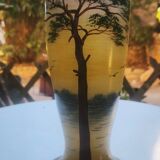 Vase with lake decoration signed Michel