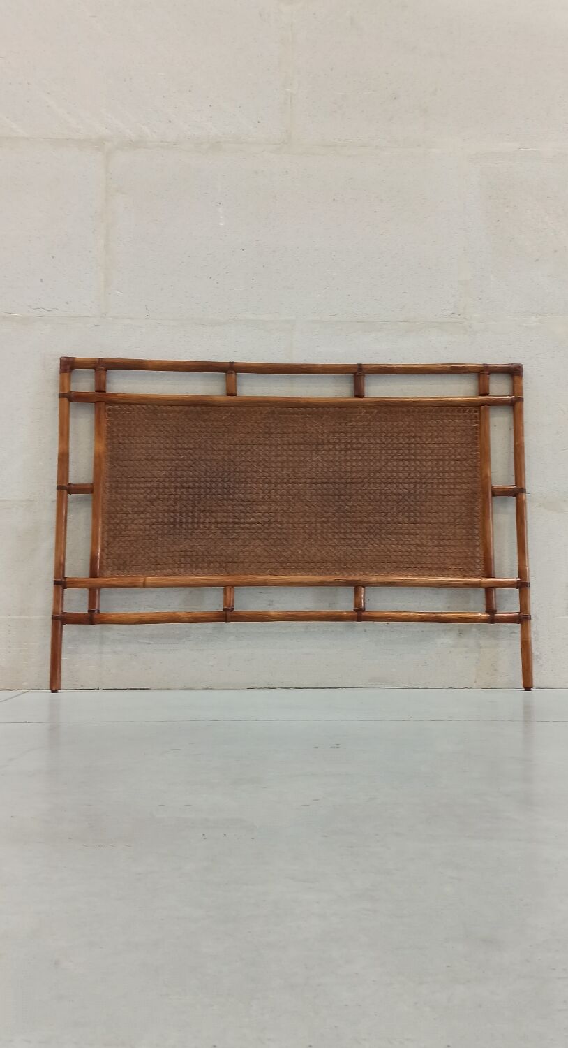 Traditional bamboo and cane headboard, 70's
