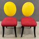 Pair of medallion chairs, Funny Valentine model, by Jean-Charles de Castelbajac, 20th century