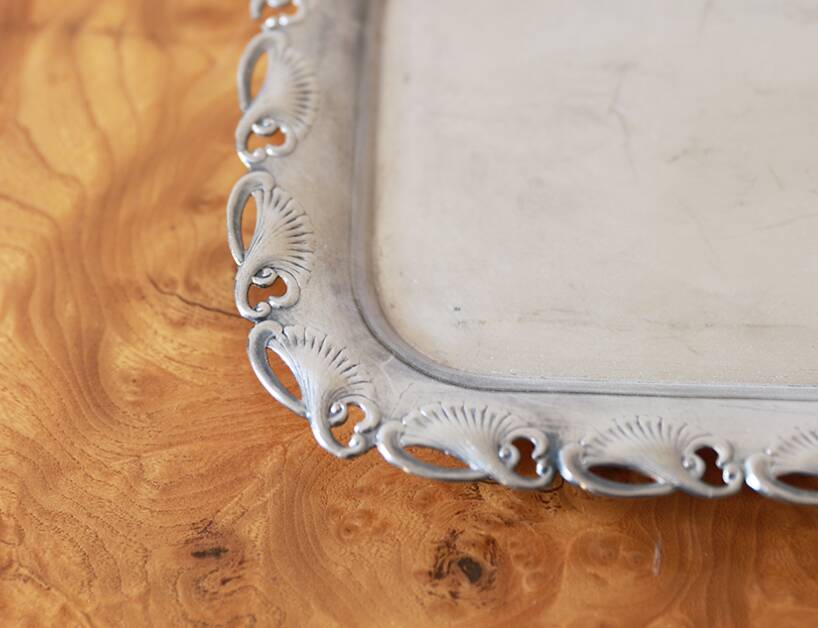 Silver-plated metal tray