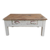 Distressed drawer coffee table, country farmhouse.