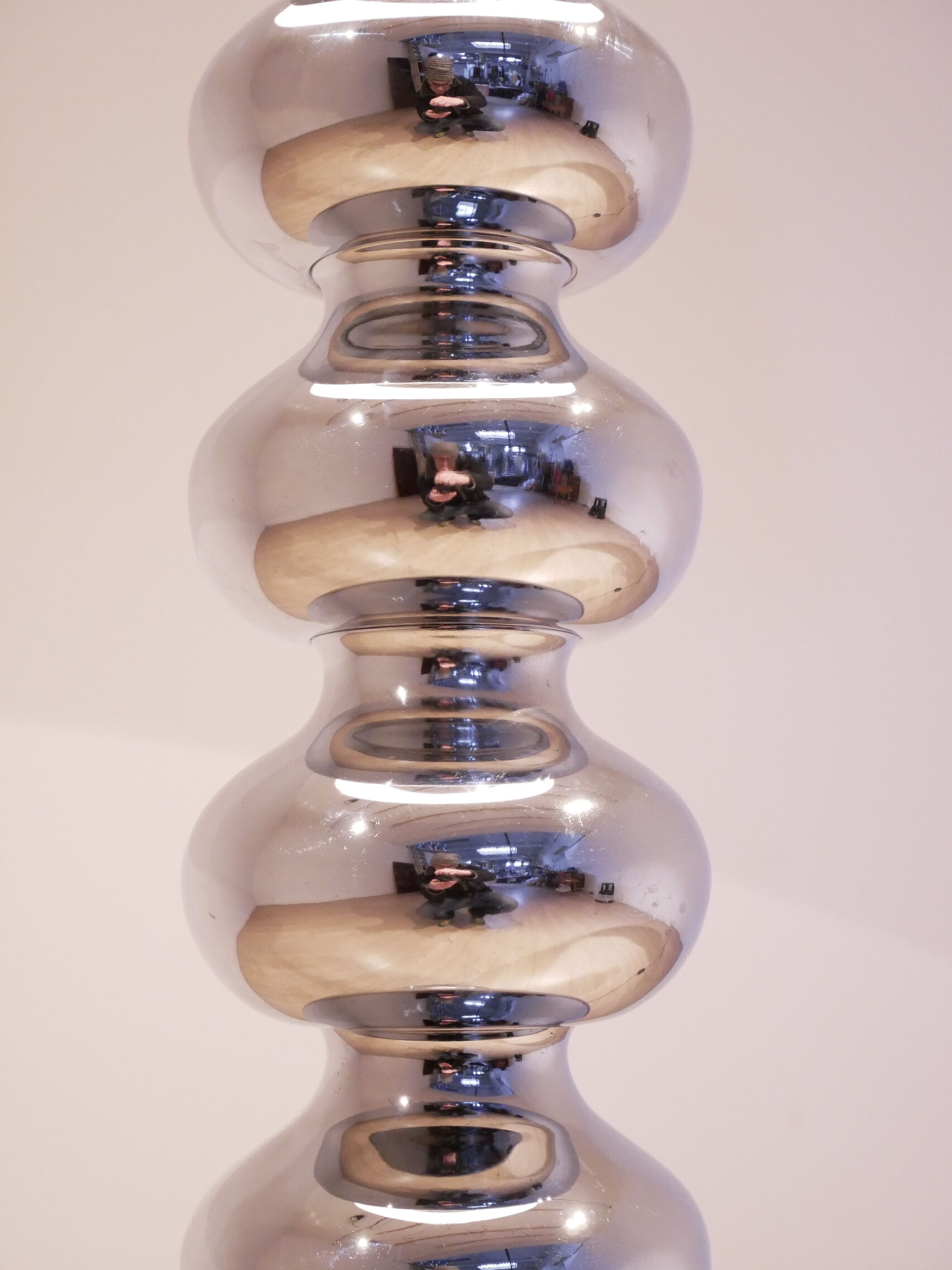 Floor lamp in metal & chromed glass balls 1970