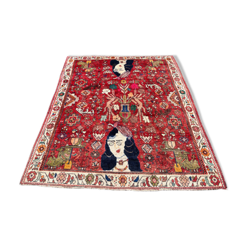 Gashgai nomadic / figurative carpet circa 1920