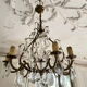 Antique Louis XV style chandelier with pendants – pair available.