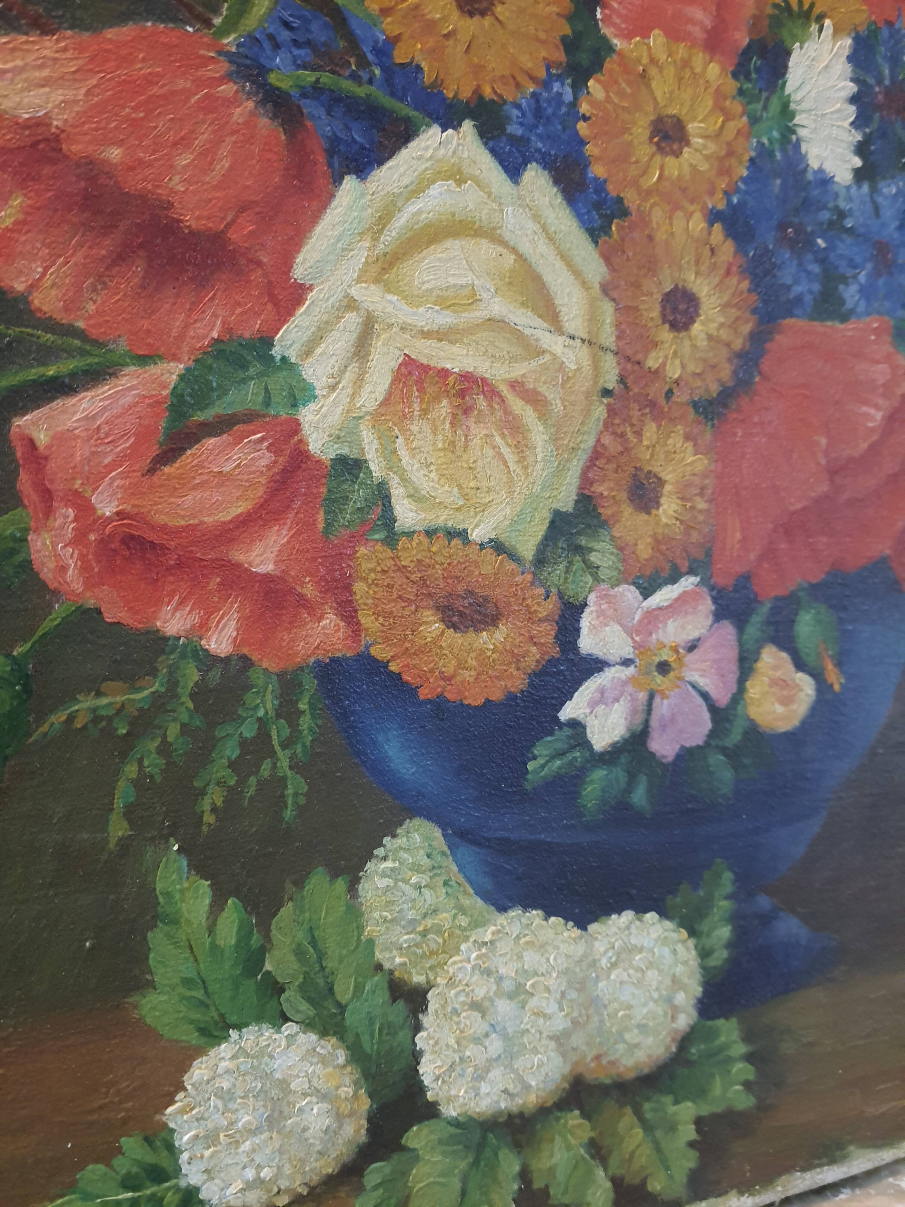 Painting bouquet of flowers