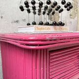 Vintage pink rattan chest of drawers
