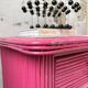 Commode rotin rose vintage