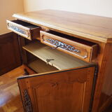 Old Louis XV low buffet in solid wood, cherry