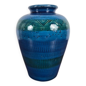 Vase en terre cuite émaillée - blue