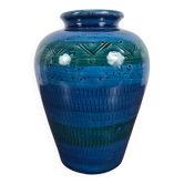 Glazed terracotta vase Rimini Blue by Aldo Londi for Bitossi, Italy, 1960.