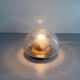 Flush glass shade with bubble texture and brass base by Hillebrand, 1960s, Germany.