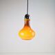 Vintage Scandinavian Drop Pendant Lamp in Brown Opal Glass and Chrome from Peill & Putzler, 1960s