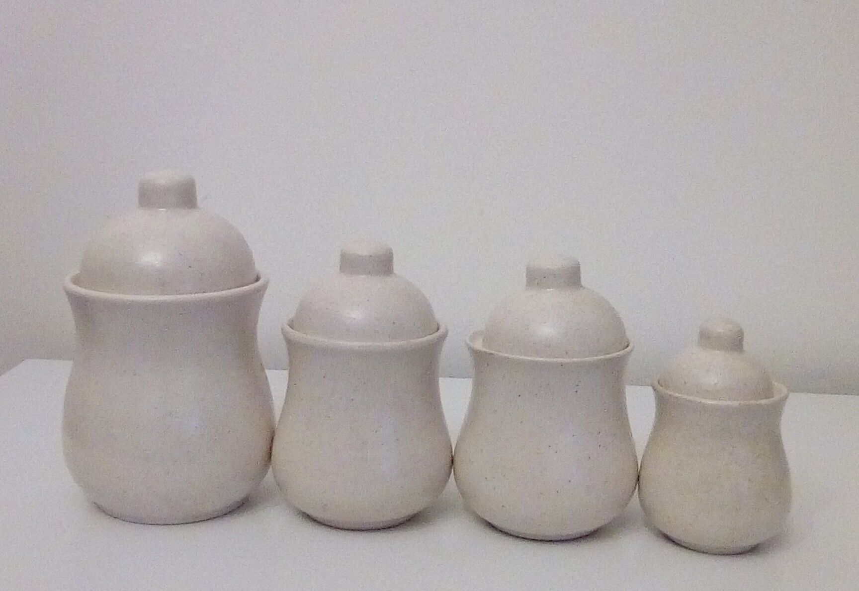Series of 4 kitchen pots - floral motif