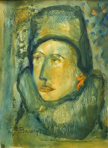 La dame au chapeau vert par Henriette Barety