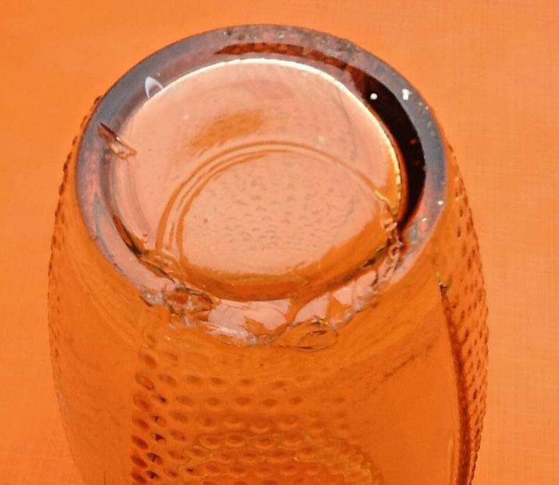 Art deco vase decoration pearl tips transparent pink glass