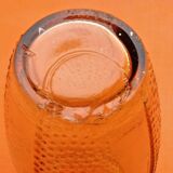 Art deco vase decoration pearl tips transparent pink glass