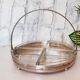 Silver metal aperitif serving dish