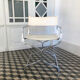 Folding chair chrome metal and imitation leather