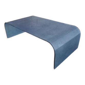Vintage Italian blue glass coffee table