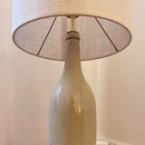 Lampe grès et jute tissée