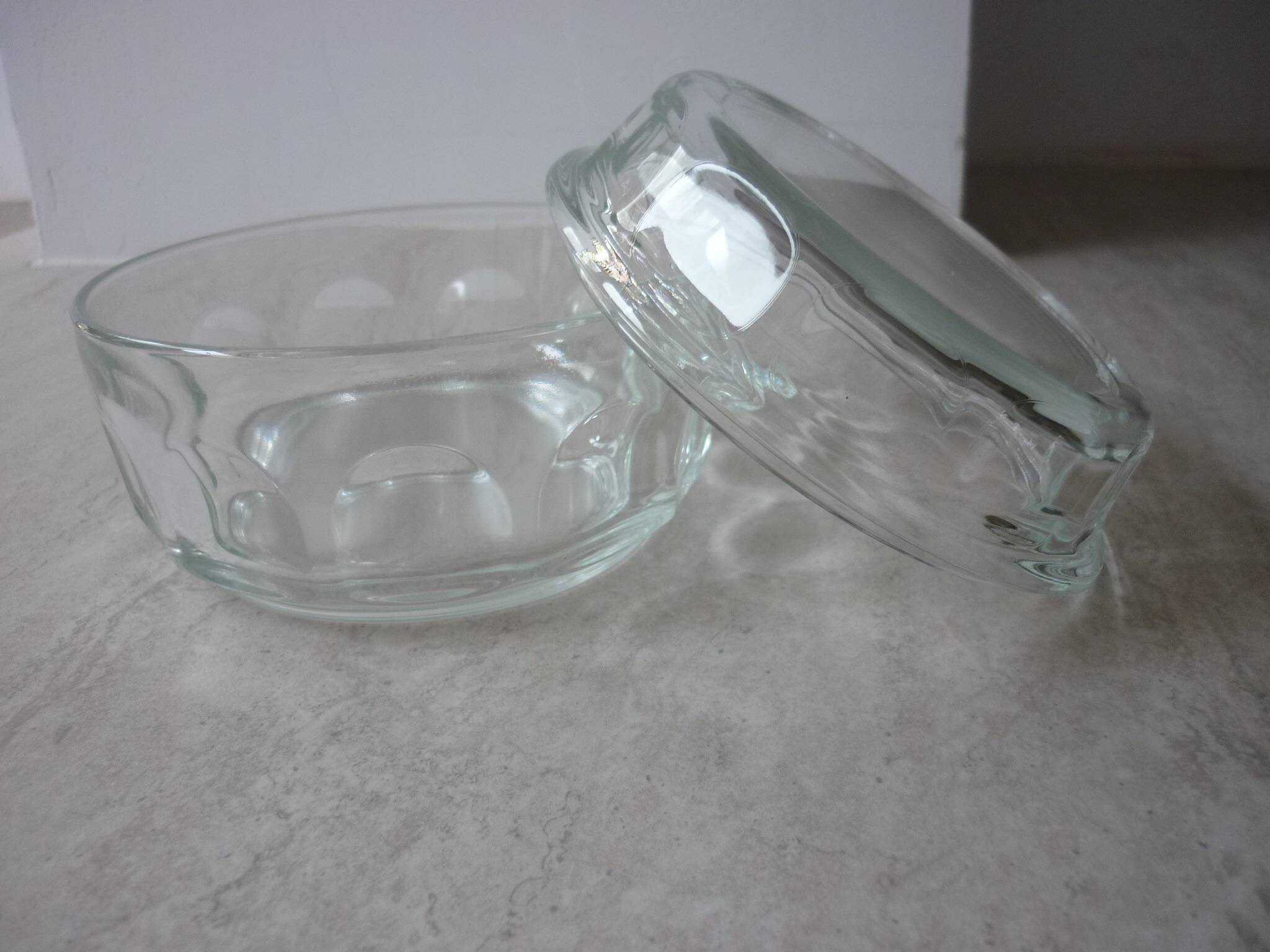Vintage art deco glass butter or sugar bowl