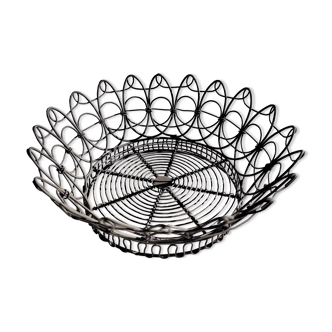 Vintage black wire cut or fruit basket