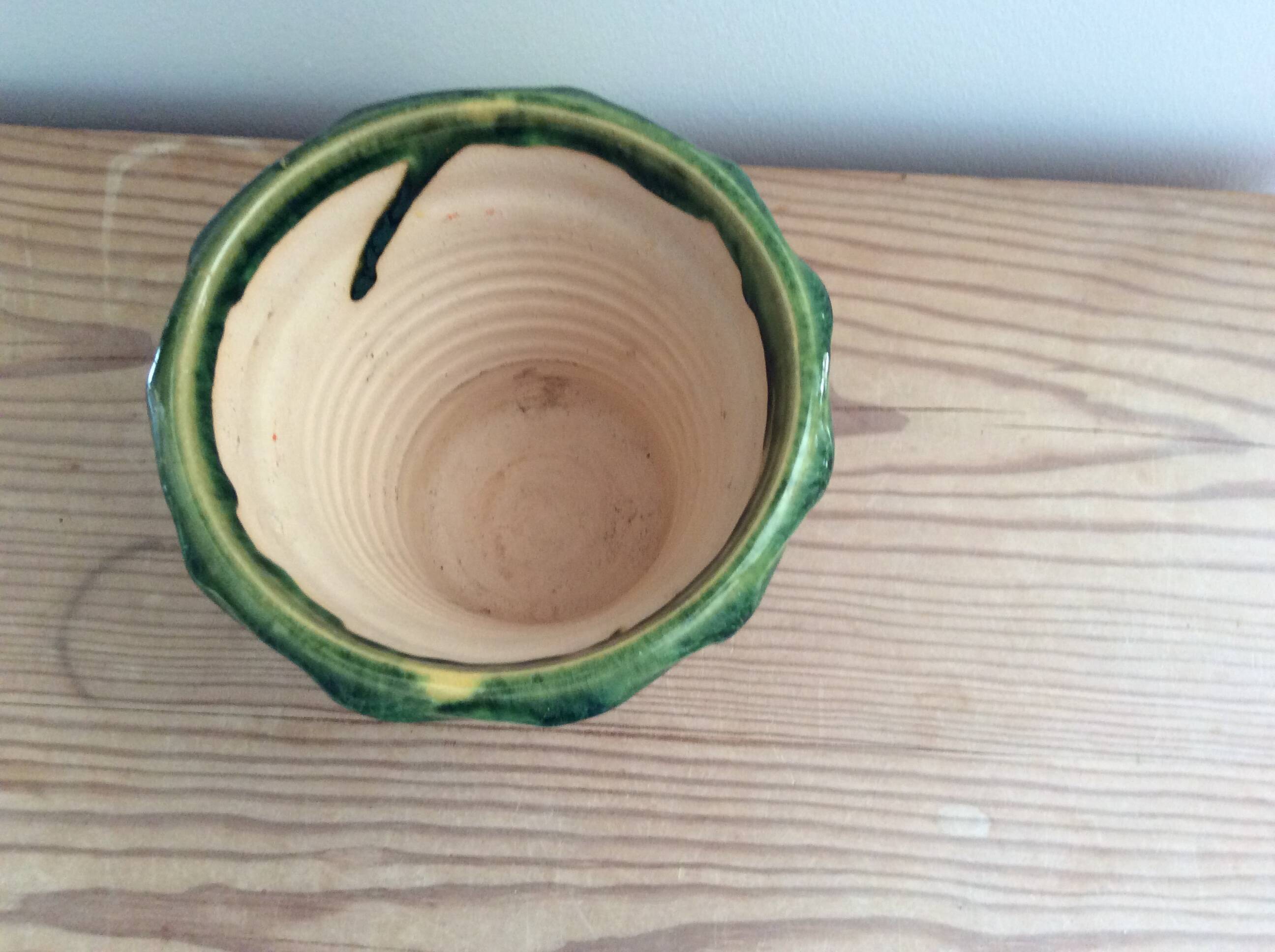 Glazed terracotta flowerpot