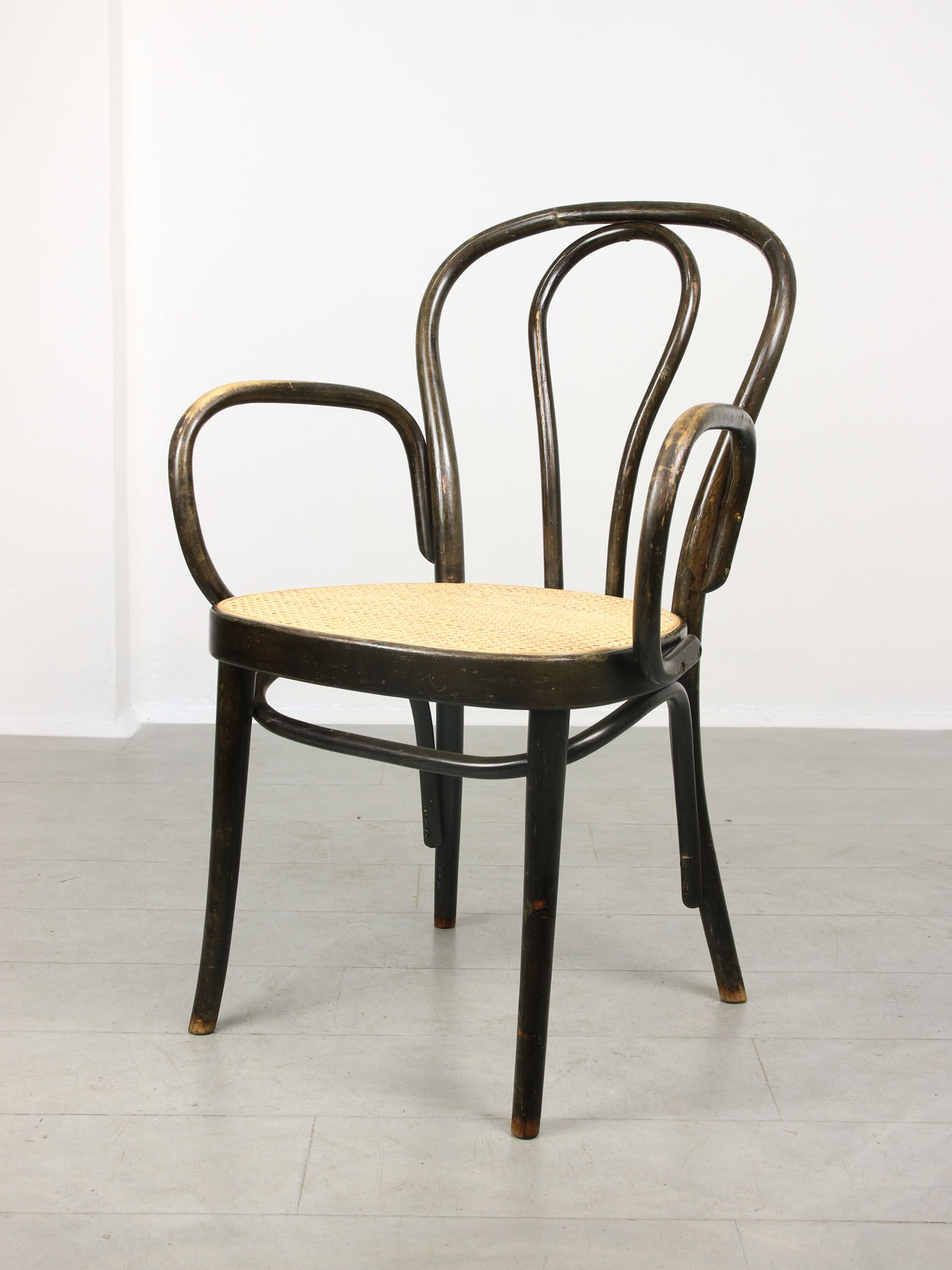 Vintage Bentwood Wide Seat and Arms Bistro Chair