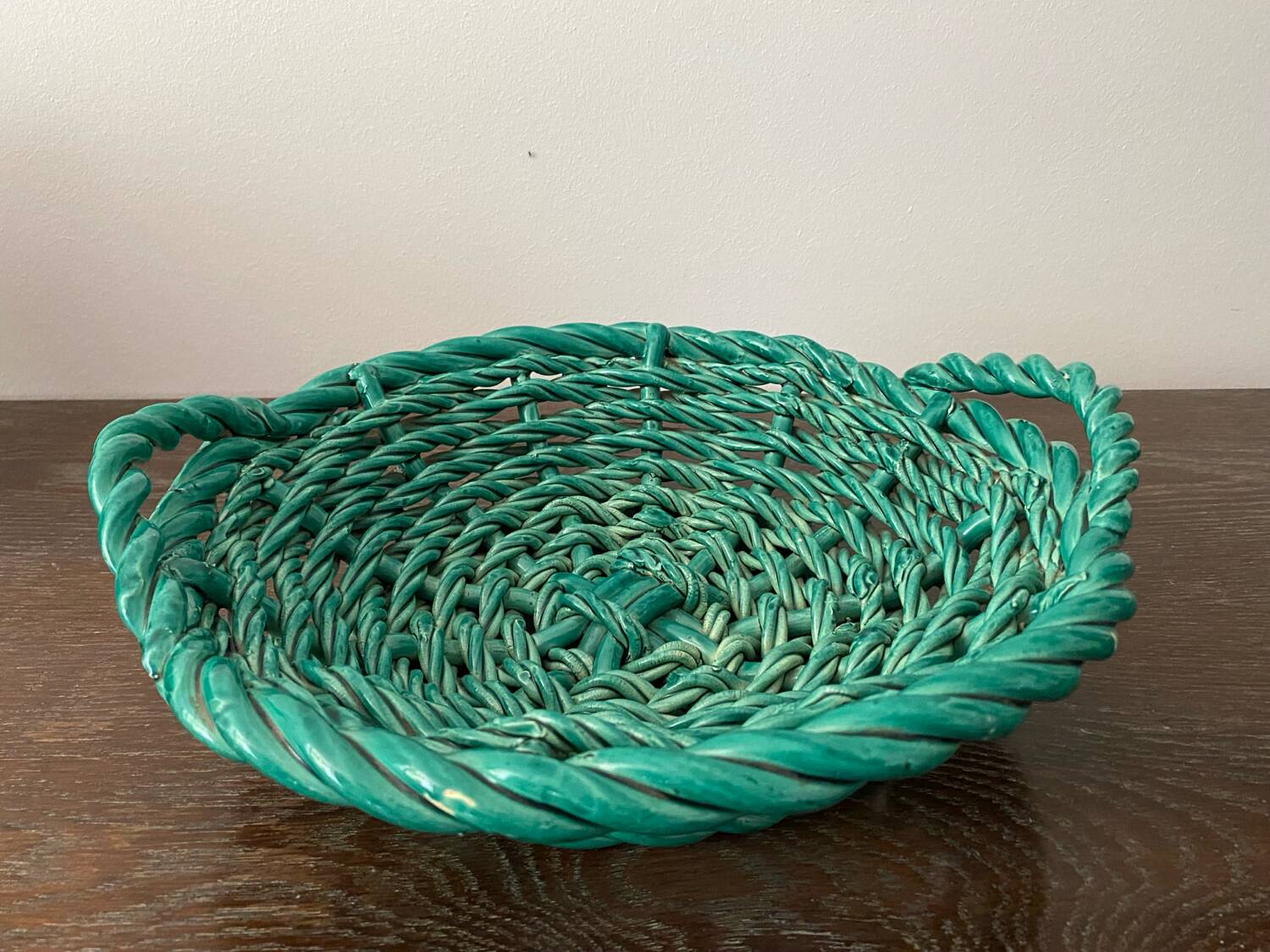 Large woven ceramic basket