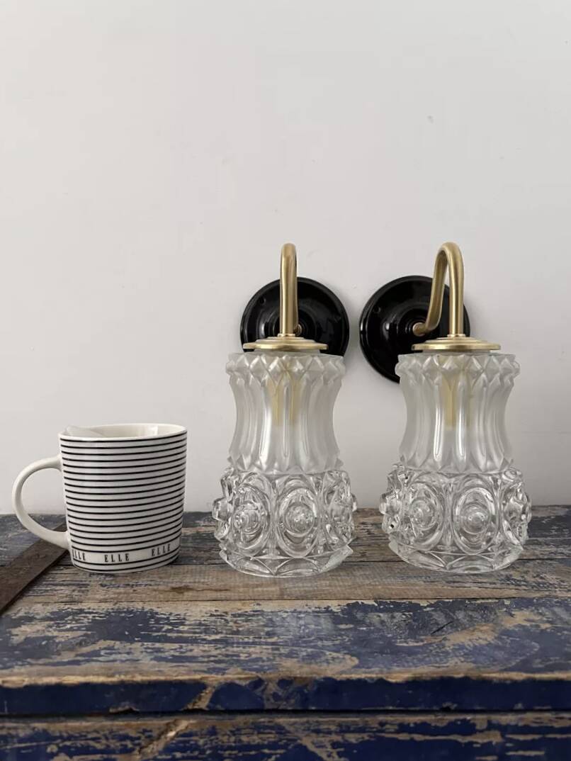 Art Deco glass wall lights